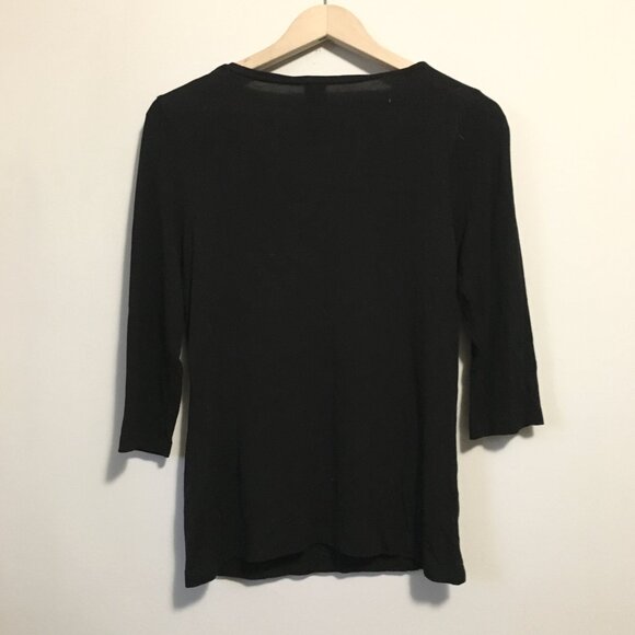 Olsen Europe Metal Studded Big Cat Head Black Shirt - Picture 2 of 15